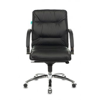  Кресло руководителя Бюрократ T-9927SL-LOW/Black низкая спинка черный кожа крестовина хром 