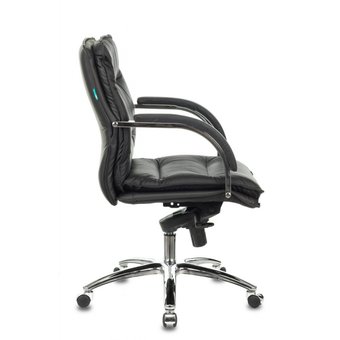  Кресло руководителя Бюрократ T-9927SL-LOW/Black низкая спинка черный кожа крестовина хром 