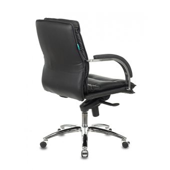  Кресло руководителя Бюрократ T-9927SL-LOW/Black низкая спинка черный кожа крестовина хром 
