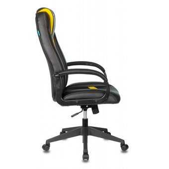  Кресло игровое Бюрократ Viking-8N/BL-YELL черный/желтый искусственная кожа 
