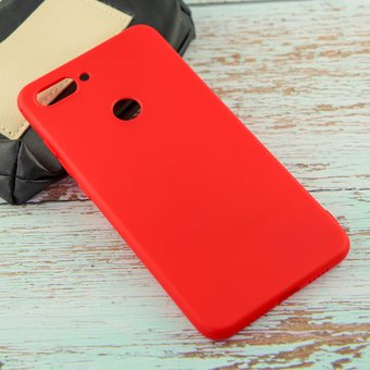  УЦ Защитный чехол BoraSCO Mate для Xiaomi Mi 8 Lite, красный матовый (ПУ) 