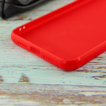  УЦ Защитный чехол BoraSCO Mate для Xiaomi Mi 8 Lite, красный матовый (ПУ) 