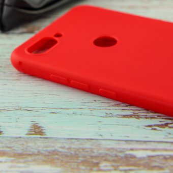  УЦ Защитный чехол BoraSCO Mate для Xiaomi Mi 8 Lite, красный матовый (ПУ) 