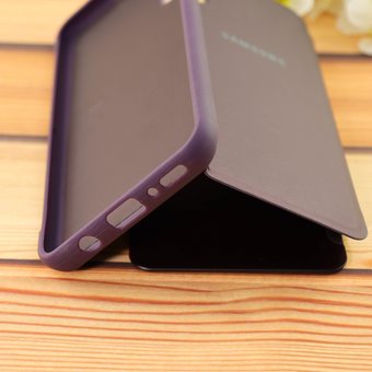  Чехол-книга Clear View /крышка-зеркало,силикон/ для Samsung A70 (2019) фиолетовый 