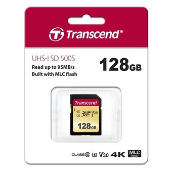  Карта памяти Transcend TS128GSDC500S SDXC 500S, 128GB UHS-I Class U3 V30 