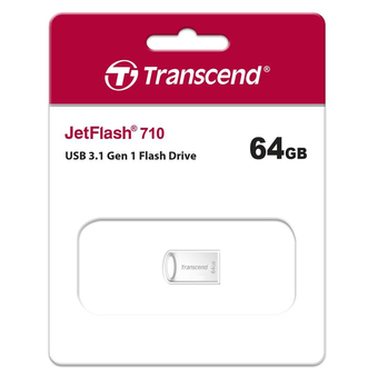  USB-флешка Transcend TS64GJF710S JetFlash 710, 64 Гб, USB 3.1 gen.1, серебряный 
