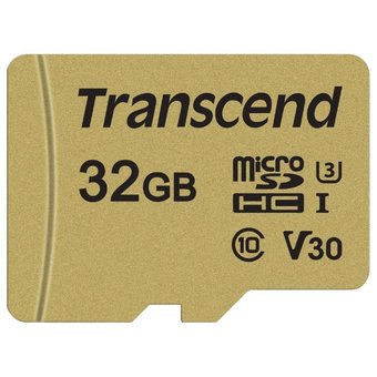  Карта памяти Transcend TS32GUSD500S micro SDHC 500S 32GB UHS-I Class U3 V30 с адаптером 