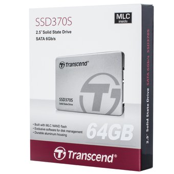  SSD Transcend SSD370 (TS64GSSD370S) 2.5" SATA III, MLC, 64 Гб 