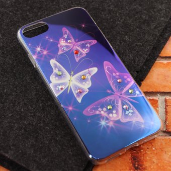  УЦ Накладка силикон принт+стразы iphone7/8 (ПУ) 