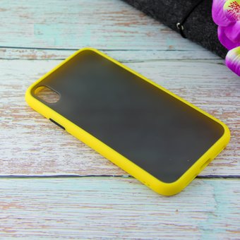  УЦ Чехол-накладка KEEPMONE для iPhone XR жёлтый (ПУ) 