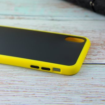  УЦ Чехол-накладка KEEPMONE для iPhone XS Max жёлтый (ПУ) 