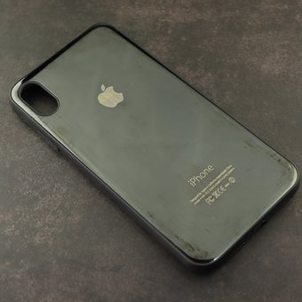  УЦ Чехол GLOSS для iPhone XS Max чёрный (ПУ) 