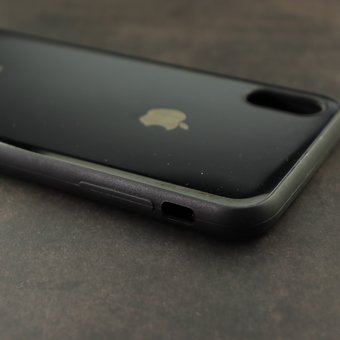  УЦ Чехол GLOSS для iPhone XS Max чёрный (ПУ) 