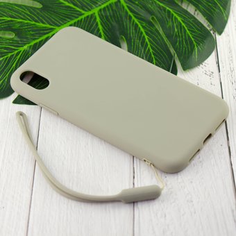  УЦ Чехол Матовый резиновый для iPhone XR серый (ПУ) 