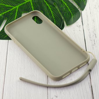  УЦ Чехол Матовый резиновый для iPhone XR серый (ПУ) 