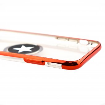  УЦ Чехол силиконовый с кольцом для iPhone X/XS красный (ПУ) 