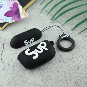  УЦ Чехол для AirPods Pro Sup (чёрный) (ПУ) 