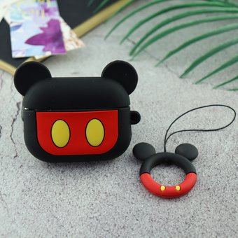  УЦ Чехол для AirPods Pro Микки Маус (красно-чёрный) (ПУ) 