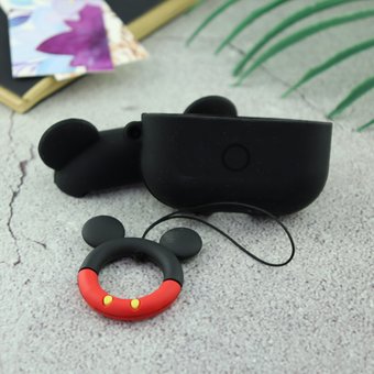  УЦ Чехол для AirPods Pro Микки Маус (красно-чёрный) (ПУ) 