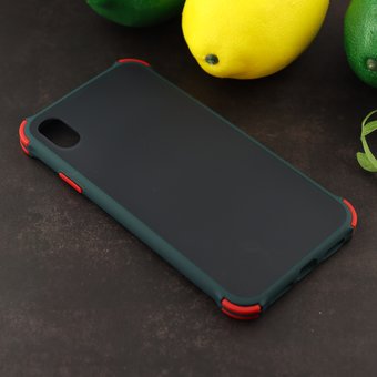  УЦ Чехол ARMOUR для iPhone XR черно-зелёный (ПУ) 