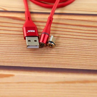  Дата-кабель MRM 360 магнитный силиконовый Type-C 1м (красный) 