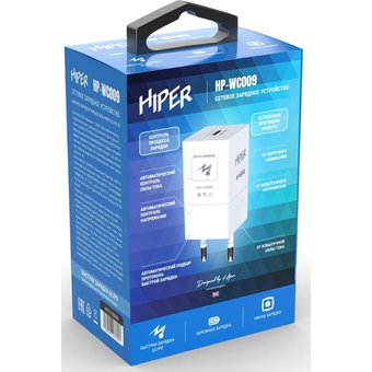  СЗУ Hiper HP-WC009 3A PD+QC универсальное белый 