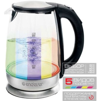  Чайник Endever Skyline KR-331G стальной/черный 