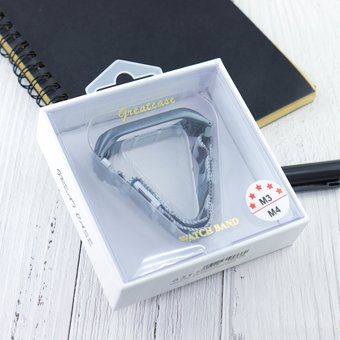  Металлический ремешок Milan для MiBand 4 хаки серый 