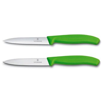  Набор ножей кухон. Victorinox Swiss Classic (6.7796.L4B) компл.:2шт салатовый блистер 