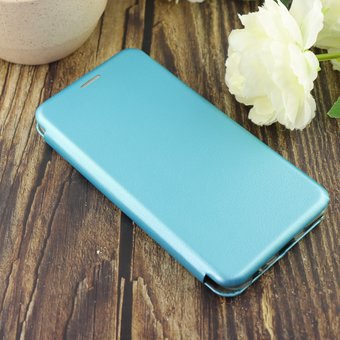  УЦ Чехол-книга для Xiaomi Mi-5X/Mi-A1 /отдел под пластик.карту,силикон/голубой (ПУ) 