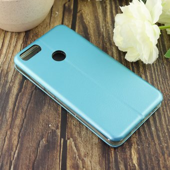  УЦ Чехол-книга для Xiaomi Mi-5X/Mi-A1 /отдел под пластик.карту,силикон/голубой (ПУ) 
