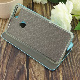  УЦ Чехол-книга для Xiaomi Mi-5X/Mi-A1 /отдел под пластик.карту,силикон/голубой (ПУ) 