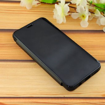  УЦ Чехол-книга Clear View /крышка-зеркало,силикон/ для Samsung A20/A30 (2019) черный (ПУ) 