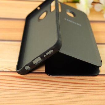  УЦ Чехол-книга Clear View /крышка-зеркало,силикон/ для Samsung A20/A30 (2019) черный (ПУ) 