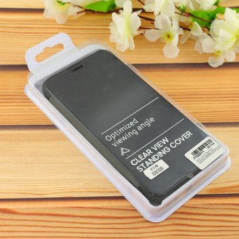  УЦ Чехол-книга Clear View /крышка-зеркало,силикон/ для Samsung A20/A30 (2019) черный (ПУ) 