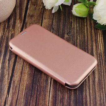  УЦ Чехол-книга для Samsung A40 (2019)/отдел под пластик.карту,силикон/ золото (ПУ) 