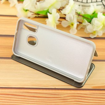  УЦ Чехол-книга Clear View /крышка-зеркало,силикон/ для Samsung A40 (2019) серебро (ПУ) 