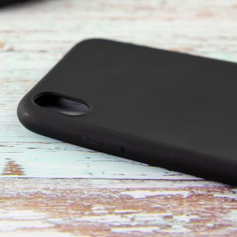  УЦ Накладка силиконовая матовая для Iphone XR чёрный (ПУ) 
