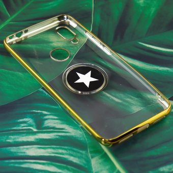  УЦ Чехол силиконовый с кольцом для Xiaomi Redmi 7 золото (ПУ) 