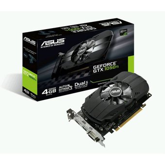  Видеокарта Asus PH-GTX1050TI-4G nVidia GeForce GTX 1050TI 4096Mb 128bit GDDR5 1290/7008 DVIx1/HDMIx1/DPx1/HDCP Ret 