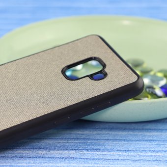  УЦ Чехол-накладка Original /силикон.джинс,иск.кожа/ для Samsung A8-plus 2018/A730F золото (ПУ) 