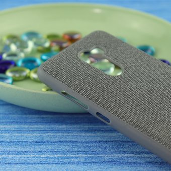  УЦ Чехол-накладка Original /силикон.джинс,иск.кожа/ для Xiaomi Pocophone F1 серый (ПУ) 