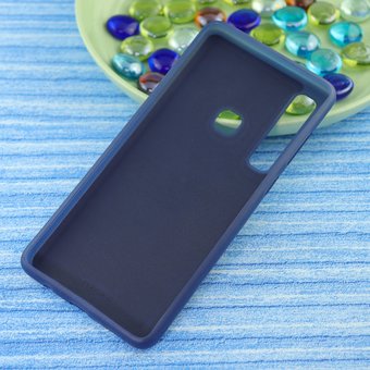  УЦ Чехол-накладка Original /силикон.джинс,иск.кожа/ для Samsung A9 2018 темно-синий (ПУ) 