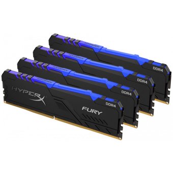  ОЗУ DDR 4 DIMM 64Gb PC27733, 3466Mhz, Kingston HyperX FURY RGB CL16 (Kit of 4) (HX434C16FB3AK4/64) (retail) 