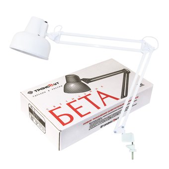  Светильник Трансвит Beta (Beta/Wh) настольный на струбцине E27 белый 60Вт 
