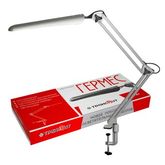  Светильник Трансвит Hermes (HERMES/SL) настольный на струбцине серебристый 8Вт 