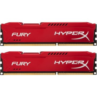  ОЗУ Kingston HyperX Fury Red HX316C10FRK2/8 DDR3 DIMM 8Гб (2х4Гб) 1600MHz CL10 