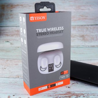  Наушники bluetooth YISON Celebrat T4 TWS (белый) 