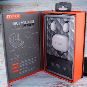  Наушники bluetooth YISON Celebrat T4 TWS (белый) 