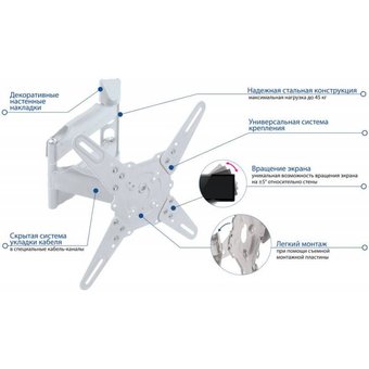  Кронштейн Kromax Atlantis-40 white 